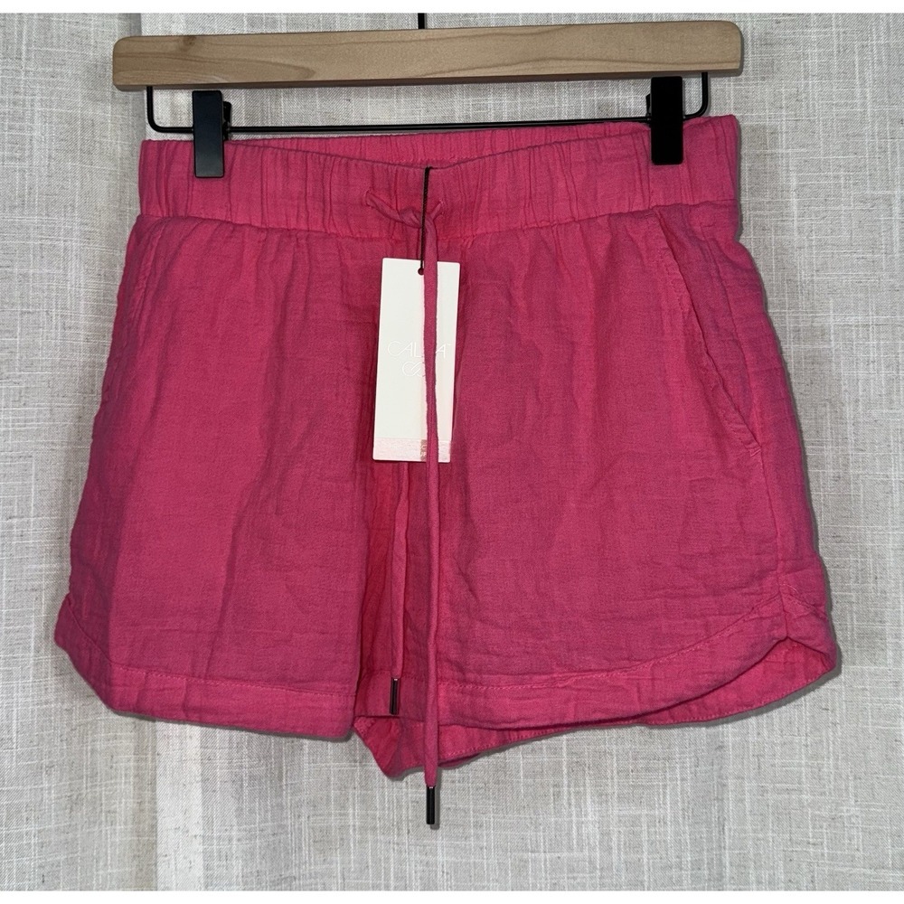 NWT CALIA Women's High Waisted‎ Dolphin Cover Up Swim Short Pink XS Small Cotton